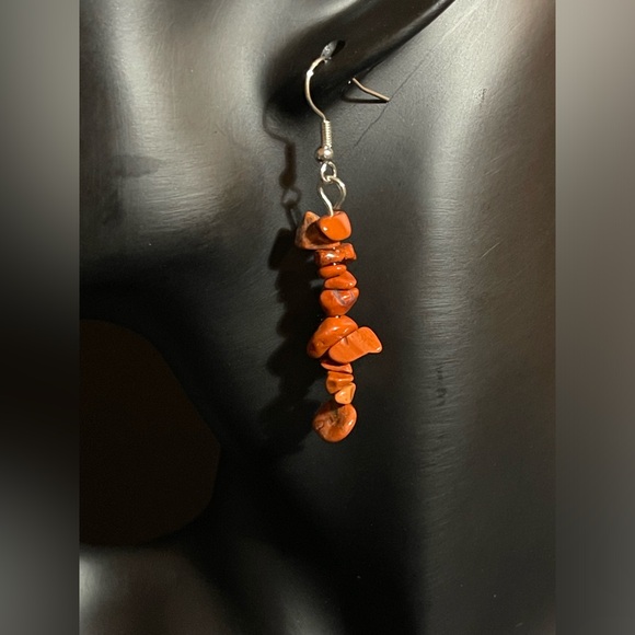 Bracelet And Earrings Set - Red Jasper Natural Stone Healing Stone - Picture 10 of 11